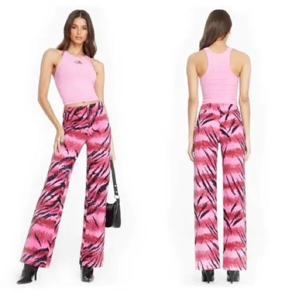 I.AM.GIA Pants - I.AM.GIA Melrose Pant-Tiger Tie-dye Straight Leg Pant Size XS In Pink and Black